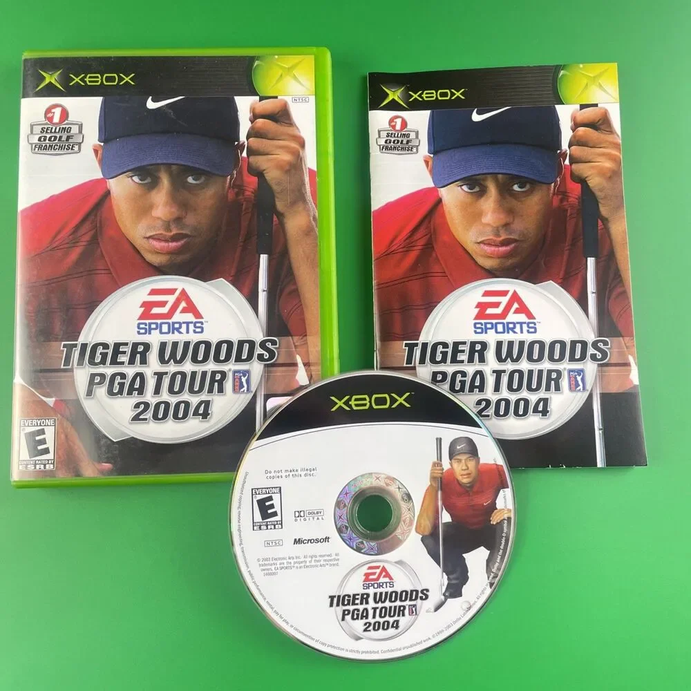 Tiger Woods PGA Tour Video Game Lot (Microsoft Xbox) 07 2005 2004 Complete CIB